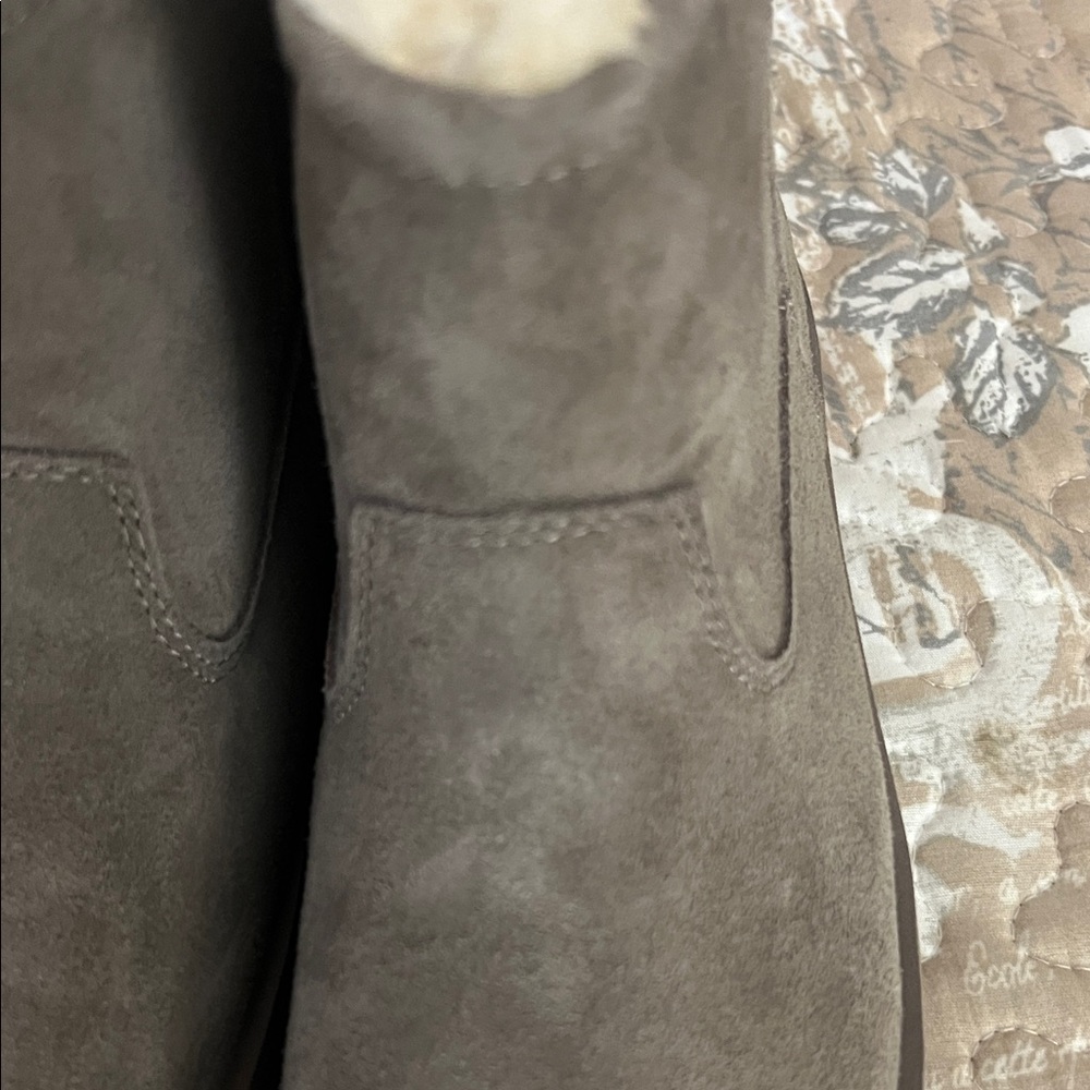 Time and Tru Taupe Ankle Boots with Fur Lining - Picture 4 of 8
